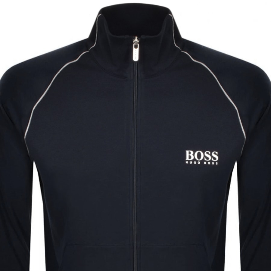 Alternative Image for ProductBOSS Bodywear Full Zip Logo Sweatshirt Navy2
